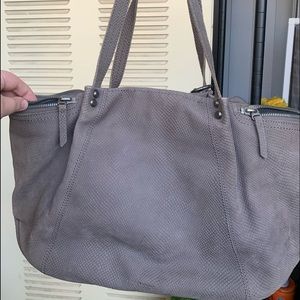 Lucky Brand Large Gray Leather Tote